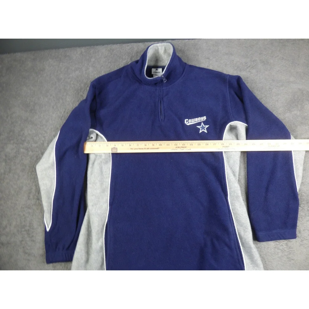 Dallas Cowboys Authentic Apparel Mens Quarter Zip Fleece Pullover Navy Blue L - Picture 7 of 8
